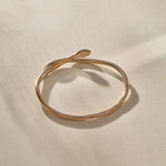 Serpent Snake Bangle in bronze with the snake head raised.
