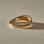 Back of the Smoke Ring, showing the smooth, polished gold band curving up from 2mm to 6mm.