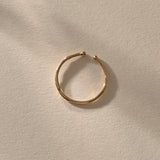 Solea Toe Ring in solid recycled gold, thin adjustable open band seen from above