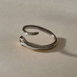 Stoned Serpent Smoky Quartz Ring in recycled sterling silver, view from above of the coiled snake