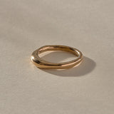 Wabi Ring in recycled bronze, organic hand-polished stacking band