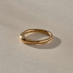 Wabi Ring in solid recycled gold, organic hand-polished stacking band