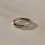 Wabi Ring in recycled sterling silver, front view of the organic band