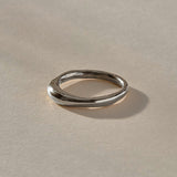 Wabi Ring in recycled sterling silver, front view of the organic band