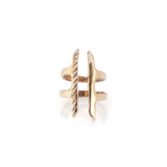 Akash Shield Statement Ring in bronze on a white background.