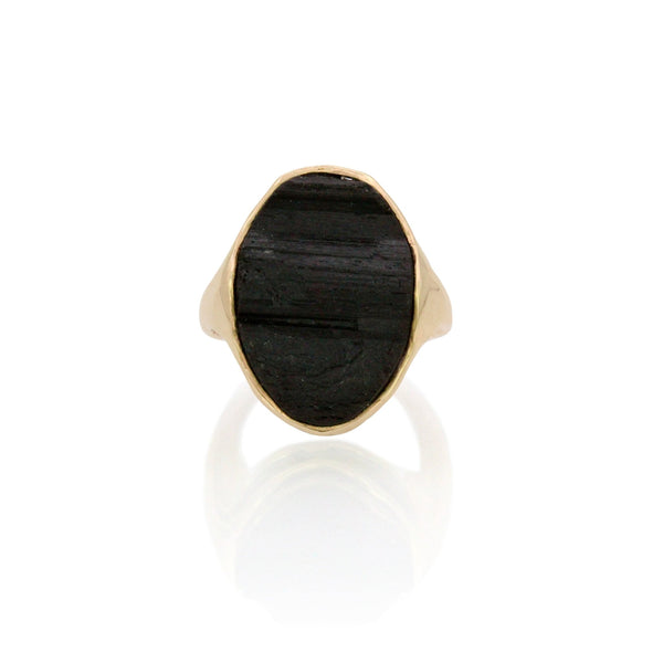 Black Tourmaline Amulet Ring IX - Catori Life