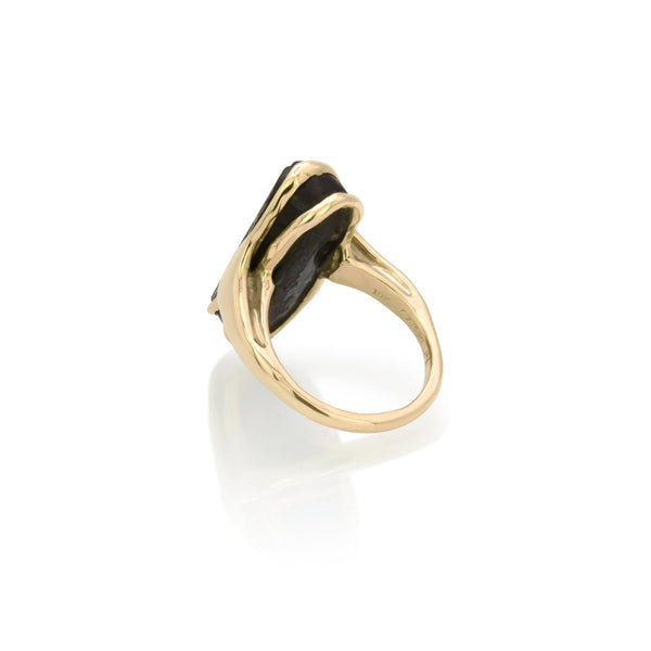 Black Tourmaline Amulet Ring VII - Catori Life