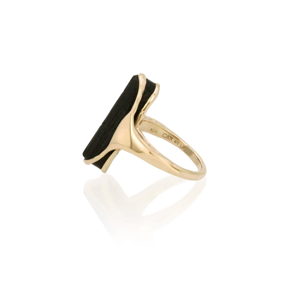 Black Tourmaline Amulet Ring VII - Catori Life