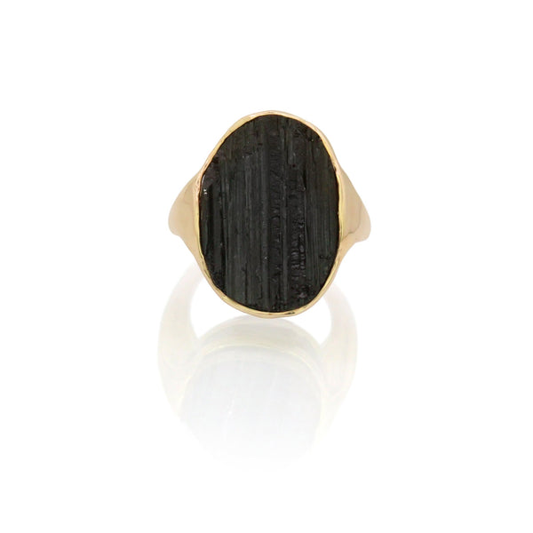 Black Tourmaline Amulet Ring VIII - Catori Life
