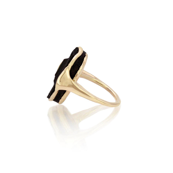 Black Tourmaline Amulet Ring VIII - Catori Life