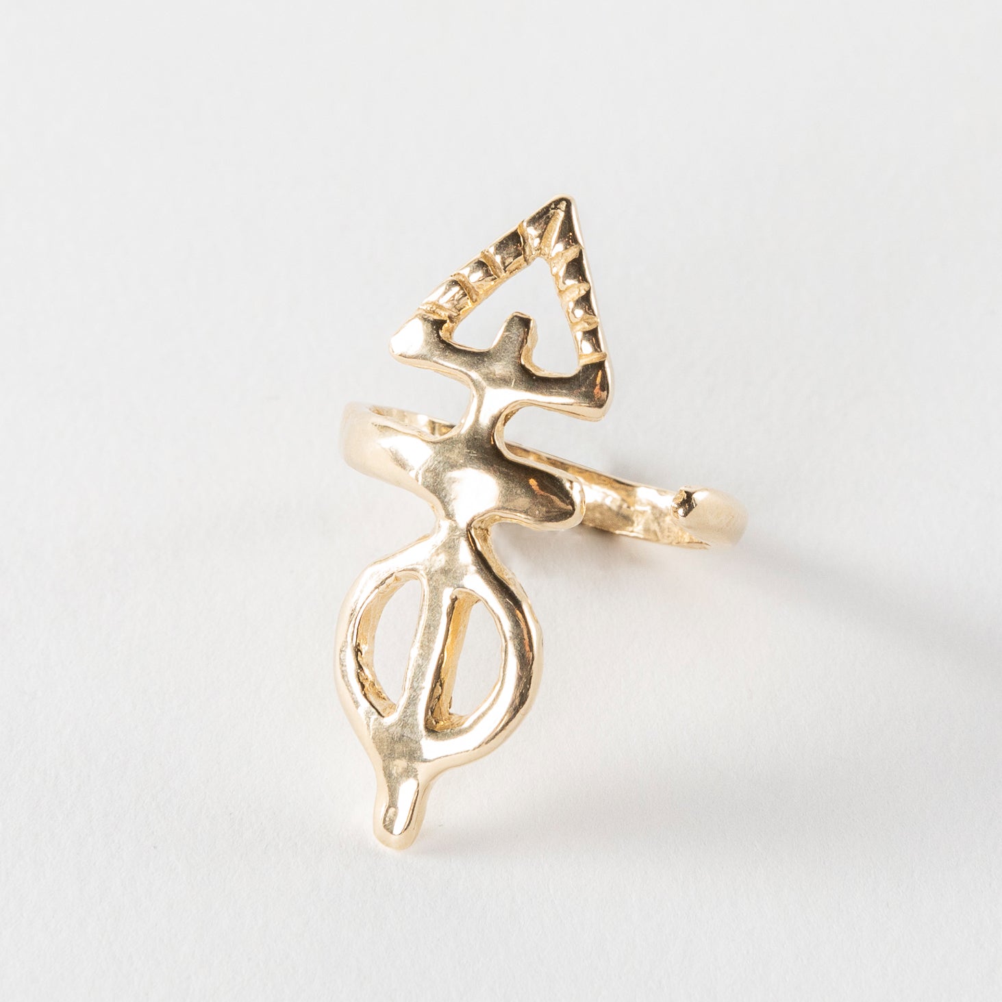 Ma'at Elemental Ring in solid recycled gold on a white background