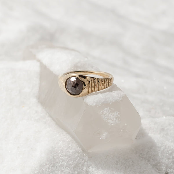 Rose Cut Chocolate Diamond Ring | 2 - Catori Life