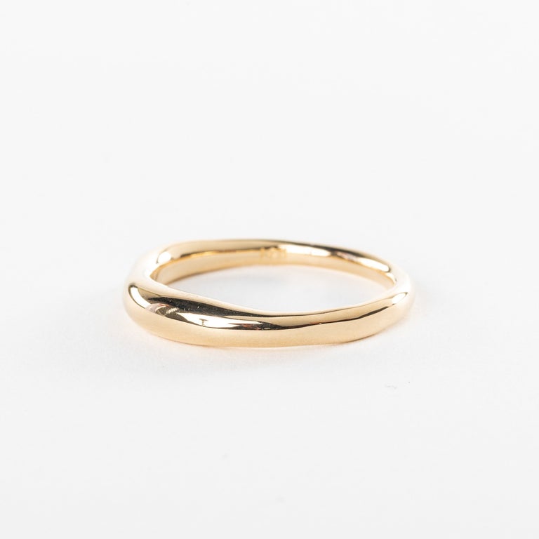 Wabi Ring in solid recycled gold on a white background