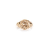 Wild Rose signet ring on a white background